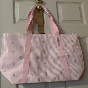 New Victoria Secret Pink Striped Tote Bag